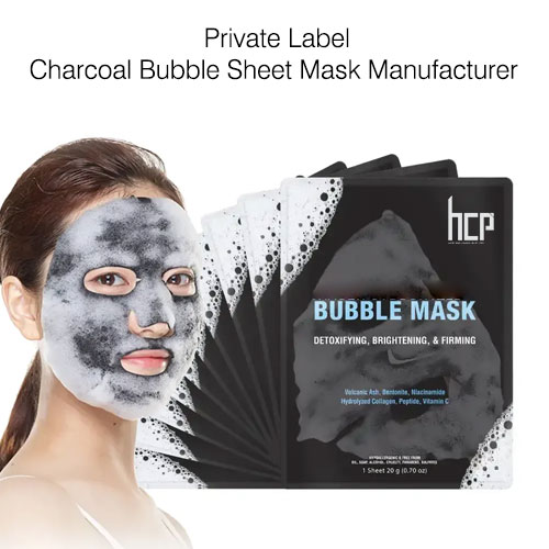 Charcoal Bubble Sheet Mask Manufacturer and Supplier in India by HCP Wellness - Private Label and Third Party Services