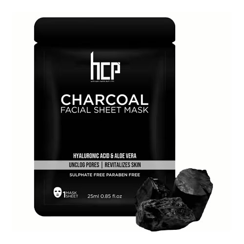 Charcoal Face Sheet Mask Manufacturer in India by HCP Wellness - Private Label and Third Party Supplier