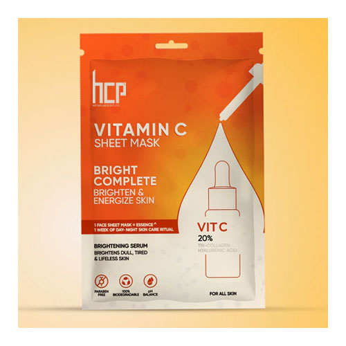 Vitamin C Sheet Mask Manufacturer and Supplier in India by HCP Wellness - Private Label and Third Party Services