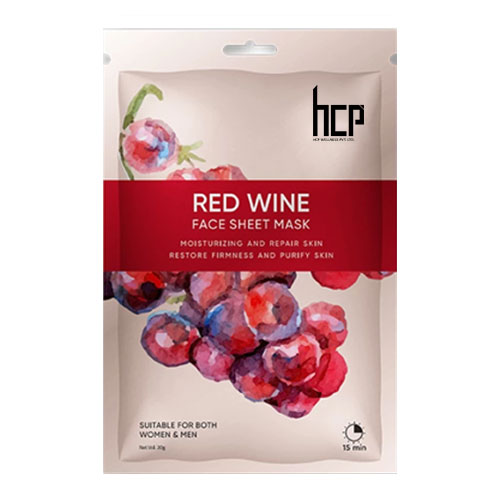 Red Wine Face Mask Manufacturer in India - HCP Wellness, leading Private Label and Third Party Face Sheet Mask Supplier.