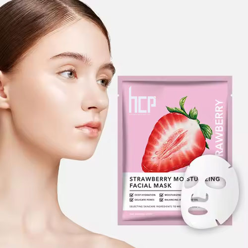 Strawberry Sheet Mask Manufacturer and Supplier in India - Private Label and Third Party Manufacturing by HCP Wellness